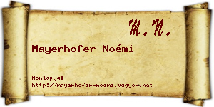 Mayerhofer Noémi névjegykártya